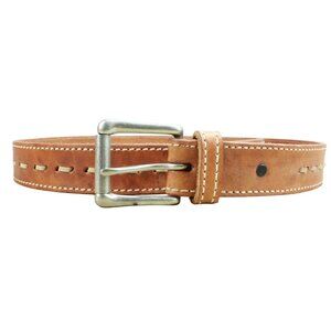 Diamond Gusset Men's Tan Full Grain Cowhide Leather Casual Work Belt Size 40
